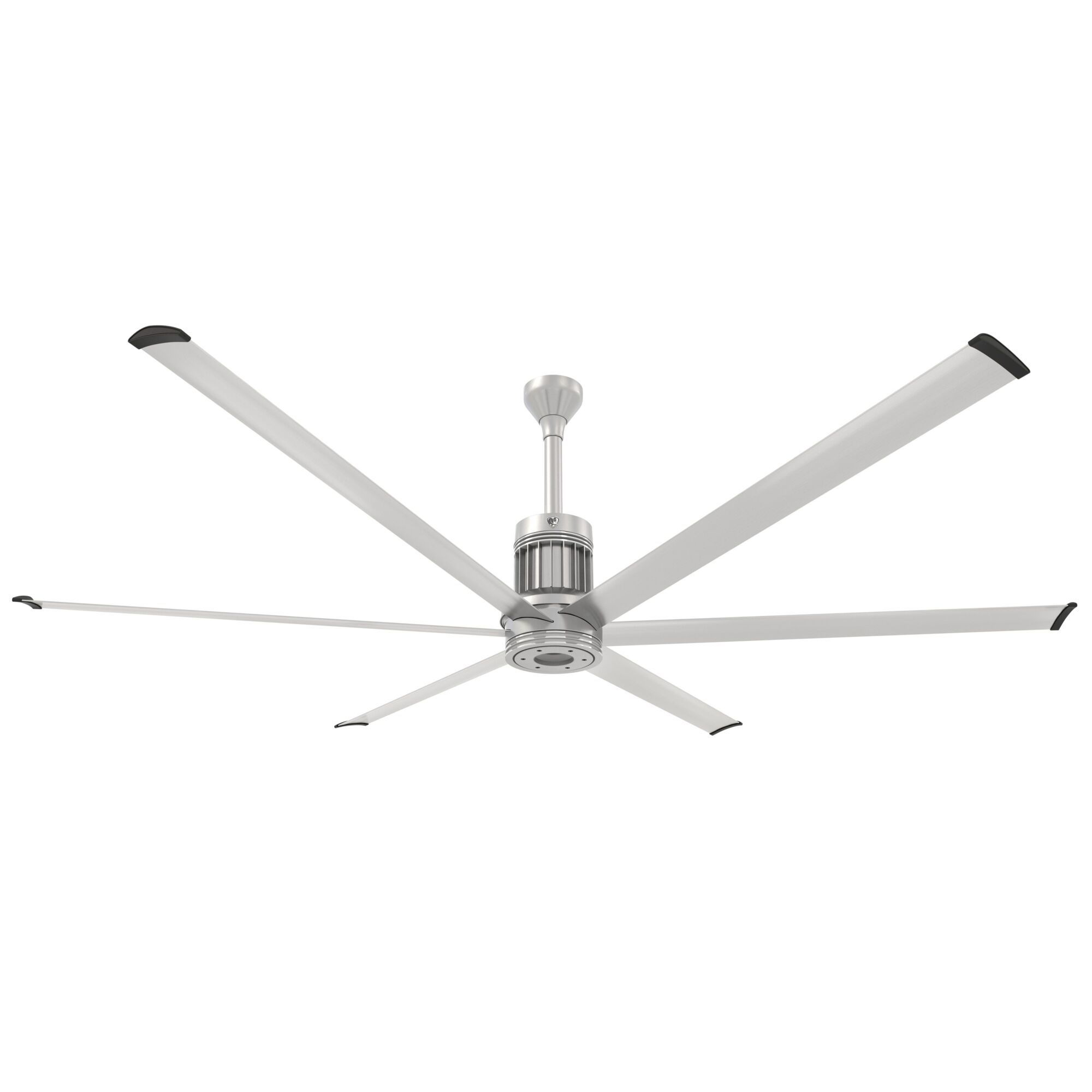 Big Ass Fans i6 Ceiling Fan — 96in., Brushed Silver, Indoor, WiFi/BLE, 100-277V, 12in. Extension Tube, Model# MK-I61-081806A727I12